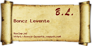 Boncz Levente névjegykártya