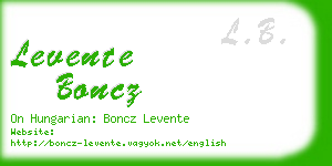 levente boncz business card